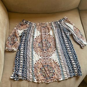Off the shoulder peasant top.